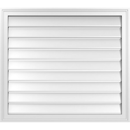 Ekena Millwork Vertical Surface Mount PVC Gable Vent: Functional, w/ 2"W x 1-1/2"P Brickmould Frame, 34"W x 30"H GVPVE34X3002SF